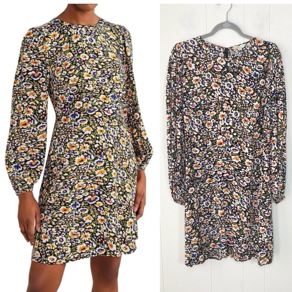 Boden Floral Dress - Black, Orange, White